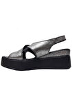 Freefour 0010 Hakiki Parlak Deri Fashion Kadın Sandalet