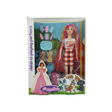 Puppy Bella 30 cm Bebek ve Köpek Bakım Seti - Turuncu Elbise