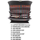 15.6" Notebook Laptop Bilgisayar Çantası Deri Laptop Evrak Çantası
