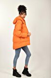 Rodi Oversize Kapüşonlu Düz Uzun Kollu Kadın Şişme Mont RD23KB020584