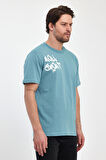 Erkek Arkası Baskılı Bisiklet Yaka T-shirt 2744