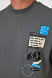 Erkek Bisiklet Yaka Baskılı T-shirt 7023