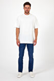 Erkek Bisiklet Yaka Los Angeles Baskılı T-shirt 7029