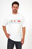 Erkek Bisiklet Yaka  Baskılı T-shirt 0210