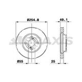 Toyota On Fren Diski (aynası) Havalı Toyota Corolla 1.4 1.6 Vvti (e12) 2003-2007 (255x4) - Braxıs Ae0177