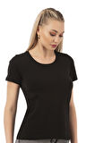 Özkan 25284 Kadın Pamuklu Kısa Kollu Bisiklet Yaka Esnek Rahat Fanila T-Shirt