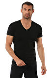 Özkan 0273 Erkek V Yaka Yarım Kol Pamuklu Tişört Fanila 