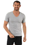 Özkan 0273 Erkek V Yaka Yarım Kol Pamuklu Tişört Fanila 