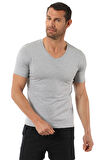 Özkan 0273 Erkek V Yaka Yarım Kol Pamuklu Tişört Fanila 
