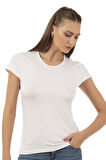 Özkan 7123 Kadın Premium Yumuşak Rahat Kumaş Viskon Bisiklet Yaka Kısa Kollu Örme T-Shirt
