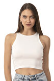 Özkan Underwear Özkan 26814 Kadın Pamuklu Fitilli Vücuda Oturan Halter Yaka İnce Biyeli Esnek Rahat Örme Crop Atlet