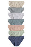 Özkan 26798 7'li Paket Kadın Fitilli Ribana Pamuklu Esnek Rahat Slip Bikini Külot
