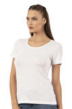 Özkan 26976 Kadın Premium Yumuşak Rahat Kumaş Viskon Bisiklet Yaka Kısa Kollu Örme T-Shirt