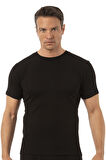 Özkan 12420 Erkek %100 Pamuklu Likrasız Penye Süprem Kumaş Kapalı Yaka Kısa Kollu T-shirt