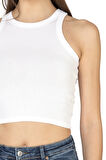 Özkan 27425 Kadın Pamuklu Kaşkorse Fitilli Halter Yaka Esnek Rahat Geniş Biyeli Crop Atlet Büstiyer
