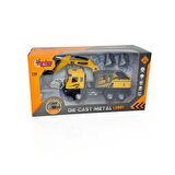 Hayal Gücü Şantiyelere Ulaşıyor! Metal Kasalı Işıklı ve Sesli Kamyon Ekskavatör Eğlence Başlasın!