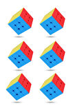 6 adet Speed Cupe Rubik Küp Zeka Küpü 3x3 Canlı Renkler Hız Küpü,Fidget Oyuncak Seyahat Zeka Oyunu