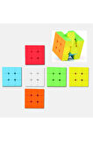 6 adet Speed Cupe Rubik Küp Zeka Küpü 3x3 Canlı Renkler Hız Küpü,Fidget Oyuncak Seyahat Zeka Oyunu