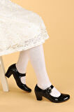 Kiko Kids 751 Rugan Günlük Kız Çocuk 4 Cm Topuklu Babet Ayakkabı