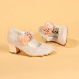 Kiko Kids 751 Simli Günlük Kız Çocuk 4 Cm Topuklu Babet Ayakkabı