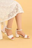 Kiko 769 Kum Simli Günlük Kız Çocuk 4 Cm Topuk Sandalet Ayakkabı