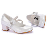 Kiko Kids 750 Vakko Günlük Kız Çocuk 4 Cm Topuklu Babet Ayakkabı