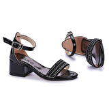 Kiko 761 Rugan Günlük Kız Çocuk 4 Cm Topuk Sandalet Ayakkabı