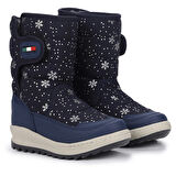 Kiko Kids Lp 708090 Kar Desenli Cırtlı Kız Çocuk Kar Bot Ayakkabı