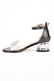 Kiko Kids 790 Vakko Taşlı Kız Çocuk 3 Cm Şeffaf Topuklu Sandalet Ayakkabı