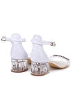 Kiko Kids 790 Kum Simli Taşlı Kız Çocuk 3 Cm Şeffaf Topuklu Sandalet Ayakkabı