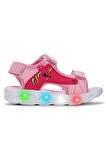 Kiko Kids Unicorn Günlük Işıklı Cırtlı Kız Çocuk Sandalet Ayakkabı