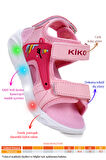 Kiko Kids Unicorn Günlük Işıklı Cırtlı Kız Bebek Sandalet Ayakkabı