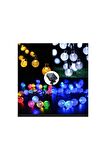 SGE TEKNOLOJİ Güneş Enerjili 7 Metre 50 LED RGB Led Bahçe Yılbaşı Parti Balkon Süsü Aydınlatma Lambası