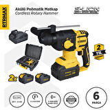 RTS5040 Şarjlı Sds Plus Kırıcı ve Delici Kömürsüz 1.8Jul 26mm 2x4 Ah 20V Çift Akü S-Lion - Akü Dahil