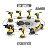 RTS5050 Şarjlı Avuç Taşlama Makinası Kömürsüz 125mm 8.500 Rpm 2x4 Ah 20V Çift Akü S-Lion - Akü Dahil