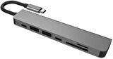 Kuzey's Store Macbook Pro Huawei Dell ile Uyumlu Type C to 4K HDMI + USB 3.0 + SD/tf + PD + Type-C, Taşınabilir 7in1 Adaptör