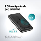 ttec ReCharger Pro M LCD 10.000mAh MagSafe Uyumlu PD 20W Stantlı Kablosuz Taşınabilir Hızlı Şarj Ale