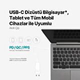 ttec SmartCharger Trio GAN 65W PD Seyahat Hızlı Şarj Aleti 2 USB-C+USB-A