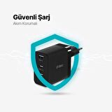 ttec SmartCharger Trio GAN 65W PD Seyahat Hızlı Şarj Aleti 2 USB-C+USB-A