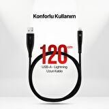 mojue by ttec Ekstra Day USB-A - iPhone Lightning 2A Kablo 120cm Siyah