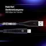 mojue by ttec Ekstra Day USB-A - iPhone Lightning 2A Kablo 120cm Siyah
