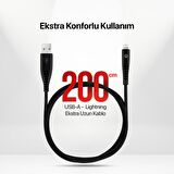 mojue by ttec Ekstra Dayanıklı USB-A - iPhone Lightning 2A Şarj Kablosu 200cm