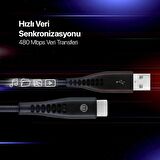 mojue by ttec Ekstra Day USB-A - USB-C 2A Şarj Kablosu 200cm