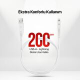 mojue by ttec Ekstra Dayanıklı USB-A - iPhone Lightning 2A Şarj Kablosu 200cm
