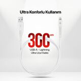 mojue by ttec Ekstra Day USB-A - iPhone Lightning 2A Kablo 300cm