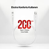 mojue by ttec Ekstra Dayanıklı USB-A - USB-C 2A Şarj Kablosu 200cm