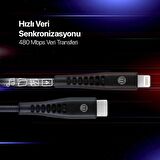 mojue by ttec Ekstra Dayanıklı USB-C - iPhone Lightning 3A Şarj Kablosu 120cm