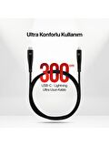 mojue by ttec Ekstra Dayanıklı USB-C - iPhone Lightning 3A Şarj Kablosu 300cm