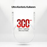 mojue by ttec Ekstra Day USB-C - iPhone Lightning 3A Kablo 300cm Beyaz
