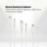 mojue by ttec Ekstra Dayanıklı USB-A - iPhone Lightning 2A 3’lü Şarj Kablosu Seti 120/200/300cm
